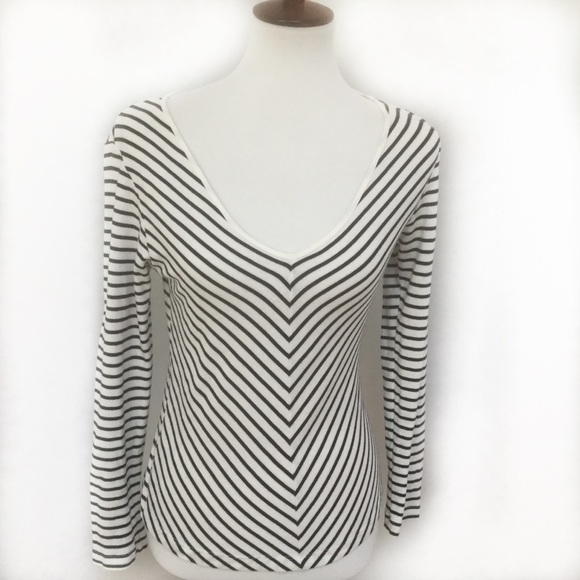 The Limited Tops - The Limited Black/white long sleeves top